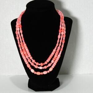 Vintage Orange Coral Beaded Necklace by Jay King
